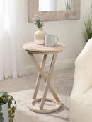 Kate and Laurel Aja Modern Round Side Table, 15 x 15 x 23, White, Decorative Modern Geometric Wood Bedroom Nightstand Table by CozyNest Decor