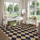 Lahome Checkered Easy Jute Area Rug 8x10, Large Living Room Patio Rug Checkerboard Indoor Outdoor Carpet, Farmhouse Geometric Non Slip Black Carpet for Backyard Dining Room by CozyNest Decor
