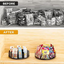Snack Organizer - Versatile Snack Storage, Lazy Susan with Convenient Grab-and-Go Design, Metal Snack Holder for Home, Office, Breakroom, 11.85" L x 11.85" W x 4.17" H (Matte Black) by CozyNest Decor