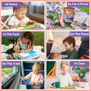 6Set Reusable Sticker Books for Kids 1-3 2-4 Years Old, 3D Puffy Stickers Books for Toddlers,Monster+Insects+Forest+Desert+Polar+Amusement Park by TinyTreasures Baby Boutique