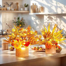Thanksgiving Centerpiece Fall Table Flower - 2 Pack Lighted Realistic Artificial Table Plant with Western Modern Boho Rustic Aesthetic Bouquet Fall Decor Gift for Home Farmhouse by CozyNest Decor