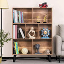 LEYAOYAO 7 Cube Bookshelf 3 Tier Modern Bookcase with Legs,Wood Book Shelves Storage Organizer Shelf,Free Standing Bookcases,Oak Display Bookshelves by CozyNest Decor