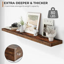 Fun Memories 55 Inch Floating Shelves - 9 Inch Deep Rustic Wooden Wall Shelves - Extra Deeper & Thicker Wall Mounted Storage Shelf for Living Room, Kitchen, Farmhouse - 55" W x 9" D x 1.8" H - Brown by CozyNest Decor