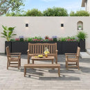 Stoog 38" Metal Tall Rectangular Planters Set of 2 - All-Weather Planter Box for Indoor/Outdoor Use, with Removable Insert Shelf, for Plants, Flowers, Garden, Black by GreenHaven Gardens