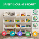 Humble Crew Supersized Toy Storage Organizer with 16 Removable Bins, White/White – Large Toy Storage for Toddlers Ideal for Kids' Rooms, Playrooms, and Nurseries - Modern Toy Bins for Kids by TinyTreasures Baby Boutique