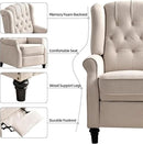EBELLO Pushback Recliner Chair, Fabric Armchair Push Back Recliner with Rivet Decoration, Mid Century Wingback Accent Chair for Living Room, Bedroom, Beige by CozyNest Decor