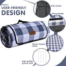 HX&OD Outdoor Picnic Blanket, Extra Large, 80''x60'' Waterproof Foldable Blankets Gingham Picnic Mat for Beach, Camping Grass Lawn Park Accessories Cute Couple Ideas Wedding (Gray, 80”x60”) by TinyTreasures Baby Boutique