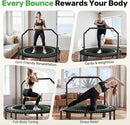 BCAN 40"/48" Mini Rebounder Trampoline for Adults with Bar, 450/550LBS Fitness Trampoline with Bungees, Adjustable Handle, Stable & Quiet, Indoor Outdoor, Whole-Body Workout & Relaxation at Home by TinyTreasures Baby Boutique