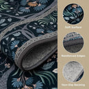 Joydeco Machine Washable Area Rugs 5x7, Boho Floral Rug for Bedroom Non Slip, Soft Forest Botanical Low-Pile Floor Indoor Throw Carpet for Living Dining Room Dorm Office, Blue-Black by TinyTreasures Baby Boutique