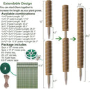 Moss Pole 58.7 Inch - Monstera Plant Support 5 Pack, 17.5" and 12" Plant Stakes for Indoor Plants Coco Coir Moss Pole Sticks for Climbing Potted Live Plants, Pothos, Philodendron by GreenHaven Gardens