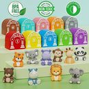 Learning Toy for Toddlers 1 2 3 Year Old, Montessori Educational Counting, Matching & Sorting Sensory Toys, 10 Safari Animals & 10 Zoos, Birthday Easter Gift for Baby Boy Girl Age 12-18 Months by TinyTreasures Baby Boutique
