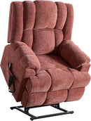 Dual Motor Power Lift Recliner Chair with Massage and Heat for Elderly People, Infinite Position, Burgundy Recliner Chair, Chenille Fabric Lift Chair by CozyNest Decor