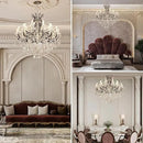 Large Black Crystal Chandelier Light Fixtures, 24 Lights Modern Crystal Chandeliers for Hotel, Lobby, Foyer, Entryway Hall, Staircase High Ceiling 50'' Chandelier 2 Layers by CozyNest Decor