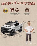 Licensed Ram 1500 RHO 12V Kids Ride on Truck, Toddler Ride on Toys with Remote Control, Children Electric Vehicles with Truck Bed Storage, Smooth Start, Music, Bluetooth (White) by TinyTreasures Baby Boutique
