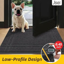 JSEI Entryway Rugs Doormat 24"x36", Non-Slip Dirt Trapper Door Mats Indoor, Washable Absorbent and Stain Resist Welcome Floor Mat for Front Door, Dog Door Mat, Muddy Wet Shoes & Paws, Dark Grey by CozyNest Decor