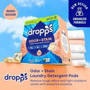 Dropps Odor & Stain Biobased Power Laundry Detergent Pods, Orange Blossom (64 Pods) - HE Compatible Laundry Pods for Fresh Clothes – Laundry Soap Supplies & Recyclable Paperboard Packaging by CozyNest Decor