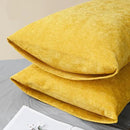 CaliTime Throw Pillow Covers Decorative 20 X 26 Inches Pack of 2 Cozy Chenille Standard Pillow Shams Cases for Couch Sofa Bed Living Room Home Mustard Yellow by CozyNest Decor