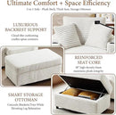 Accent Chair with Storage Ottoman Upholstered Living Room Chairs for Reading Chair with Chaise Lounge Chairs Indoor, Comfortable Armchair for Bedroom by CozyNest Decor