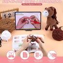 Crochet Animal Kit–10in Big Adorable HORSE, Amigurumi Crochet Kit For Intermediate Advanced level, Kids Knitting Kit With Detailed Videos Tutorials, Yarn, Crochet Hook, Best Gift For Crochet Lovers by TinyTreasures Baby Boutique