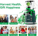 Cold Press Juicer,Aeitto Slow Masticating Juicer with Wide & Dual Feed Chute for Vegetables and Fruits, High Juice Yield, Self Feeding for Juice Extractor, BPA-Free, Dark Green by CozyNest Decor