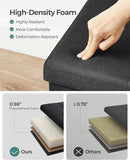 SONGMICS MAZIE Collection - 43 Inches Folding Storage Ottoman Bench, Ottoman Foot Rest, End of Bed Bench, Storage Chest, Load 660 lb, for Living Room, Bedroom, Entryway, Ink Black ULSF077B01 by CozyNest Decor