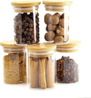 8oz Glass Food Storage Jars, Glass Jars with Bamboo Lids, Kitchen Storage Jars, Set of 12, Canisters with Airtight Lids for Spice, Coffee, Cookie, Pantry Organizers by CozyNest Decor