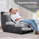 Bean Bag Chairs for Adults Giant Bean Bag Chair Memory Foam BeanBag Chair Big Bean Bag Sofa with Filler Faux Fur Fireside Beanbags Lazy Sofa for Living Room Bedroom Dorm Office (Grey Corduroy) by CozyNest Decor