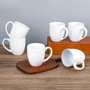 16oz Coffee Mugs Set of 6, Large Ceramic Modern Coffee Mugs With Handle For Tea,Latte,Cappuccino,Cocoa. Dishwasher.Microwave Safe (Matte White) by CozyNest Decor