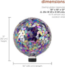 Alpine Corporation 10" Diameter Indoor/Outdoor Glass Mosaic Gazing Globe Yard Decoration, Purple Pearlized Petals Design by GreenHaven Gardens