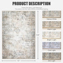 6x9 Area Rug Living Room Rug: Washable Modern Abstract Soft Thin Rug Indoor Floor No Slip Stain Resistant Carpet for Bedroom Dining Room Farmhouse Nursery Home Office - Brown Grey by TinyTreasures Baby Boutique