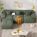 122" Modern L Shaped Modular Sectional Sofa, Boneless Couches for Living Room with Ottoman,4 Seater Convertible Chenille Cloud Couch Sofa Set, No Assembly Required, Green 1 PCS by CozyNest Decor