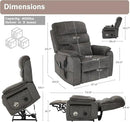 Power Lift Recliner Chair for Adults Elderly Chenille Lay Flat Recliners with Massage Heat, Extended Footrest, Wireless Charging Device, USB Ports, Cup Holder, Lumbar Pillow Up to 400LBS
