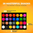 Face Painting Kit for Kids - 28 Colors Professional Face Paint Kit, Non-Toxic and Hypoallergenic, Stencils, Book, Halloween Makeup Kit - Safe and Easy to Use Face Paint Kit for Kids by TinyTreasures Baby Boutique