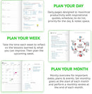 Undated Daily Planner – 1-Year B5 Productivity Organizer with Two-Page Weekly Spread, Goal Setting, Habit Tracker, Weekly & Monthly Pages – Hardcover Time Management Notebook (Lime Green) by TinyTreasures Baby Boutique