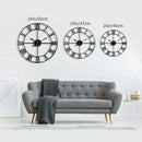 Large Modern Metal Wall Clocks Rustic Round Nearly Silent Little Ticking Battery Operated Roman Numerals Clock for Living Room/Bedroom/Kitchen Wall Decor-(Black, 47cm) by CozyNest Decor