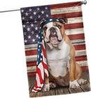 FLAGWIX English Bulldog House Flags, Dog Decor American Flag - 4th of July Decorations for Home, Yard, House Flag 30x40 - Patriotic Dog Decor, Double Sided, Heavy Duty Canvas Flag Indoor Outdoor by GreenHaven Gardens