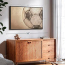 Elephant Stock Worn Soccer Ball Wall Art - Horizontal Framed Canvas - 1-Piece Living Room Wall Decor - Photography sports Canvas Print - Brown and Gray Decor for Wall - 40" X 27" by CozyNest Decor