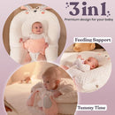Infant Support Pillow with Adjustable Side Panels - Portable Cushion with Milestone Circles for 0-12 Months - Pink by TinyTreasures Baby Boutique