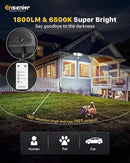 Ensenior 1800LM Solar Flood Lights Outdoor, Motion Sensor Outdoor Light 6500K, IP65 Waterproof, Separate Solar Panel, Solar Security Light with 5 Sensor Modes and 3 Adjustable Head for Yard (Black) by GreenHaven Gardens