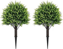 24" Artificial Cedar Topiary Ball Bushes, Set of 2 UV Resistant Fake Trees Outdoor Shrubs with Ground Spike, Weatherproof Faux Plants for Planter, Front Porch, Garden, Yard, Patio Decor by GreenHaven Gardens