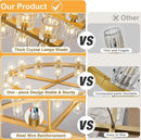 Modern 36" Gold Round Chandelier Light Fixture, K9 Crystal Chandeliers for Dining Room, Living Room, Dining Room Chandeliers Over Table, Chandelier for Bedroom, Foyer, Includes 36XG4 Bulbs