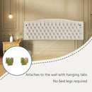 Linen Upholstered Headboard King/Cal King Size Latest Model Wall Mount, Bed Frame Mount, Featuring High-Density Sponge Padding, Luxury Texture Easy Assembly Comfort and Style-Ivory by CozyNest Decor