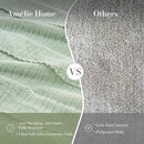 Amélie Home Luxury Striped Faux Fur Throw Blanket for Couch, Embossed Split Fur Cozy Fuzzy Fluffy Luxurious Soft Plush Sofa Chair Bed Gift Blankets for Women Men Wife Friend, 55"x70", Sage Green by CozyNest Decor