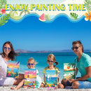 Blosssound 10 Set Pre Printed Canvas Pre Drawn Canvas Painting with Easel Kits 5" x 7" Outline Painting Panels for Beginners, DIY Craft Project, Party Favor, Home Decors(Landscape) by TinyTreasures Baby Boutique