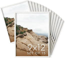 HAUS AND HUES 9x12 White Oak Wood Picture Frames Set of 15 - Premium Bulk Picture Frames 9x12 Bundle - Elegant Gallery Wall Frame Set for Posters, Art Display - Ideal for Wall Decor in Home & Office by CozyNest Decor
