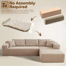 104" Cloud Sectional Couches for Living Room,L Shaped Boneless Couch in A Box,Sleeper Sofa with Comfy Chaise No Assembly Required,Camel by CozyNest Decor