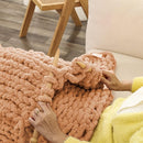 WESHIONGOO Chunky Knit Blanket Throw Knitted Throw Blankets for Couch Bed Fluffy Soft Blanket with Jumbo Chenille Yarn Thick 100% Handmade(Peach Fuzz, 50"×60") by CozyNest Decor