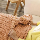 WESHIONGOO Chunky Knit Blanket Throw Knitted Throw Blankets for Couch Bed Fluffy Soft Blanket with Jumbo Chenille Yarn Thick 100% Handmade(40"*40") by CozyNest Decor