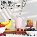 Zulay 4-in-1 Immersion Stick Mixer Hand Blender - 800 Watts, 12 Speeds, 5-ft Power Electric Cord, Handheld Portable, Stainless Steel Blades - With Whisk, Frother & Stick Blender Attachments - Black by TinyTreasures Baby Boutique