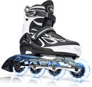 2PM SPORTS Vinal Girls Adjustable Flashing Inline Skates, All Wheels Light Up, Fun Illuminating Skates for Kids Men Adult Women and Boys by TinyTreasures Baby Boutique